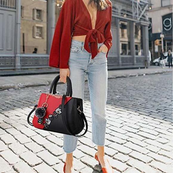 Classic Genuine Textured Bag Satchel For Women: Soft Textured Strap Handbags F - Picture 7 of 7